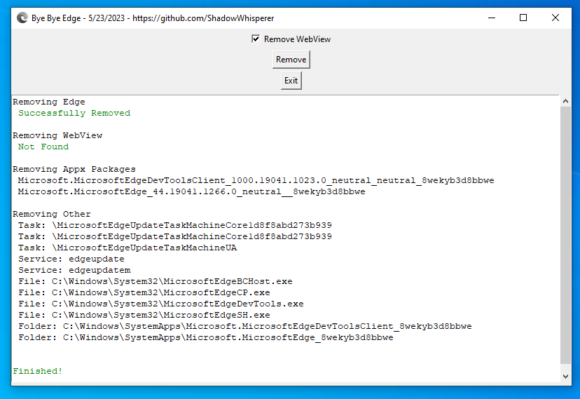  WIN Remove MS Edge Edge 
