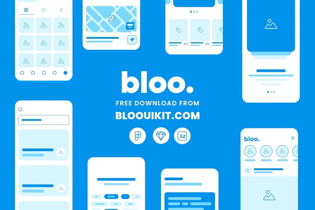 [素材] Bloouikit - 免费 App 低保真线框套件 第1张