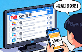Kimi 喊话百度搜索「Kimi 官网」前 4 个都是广告!有网友称被坑 199 元